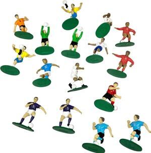 Vintage Plastic Soccer Players Football Figures Cake Toppers 16 pcs WM World Cup